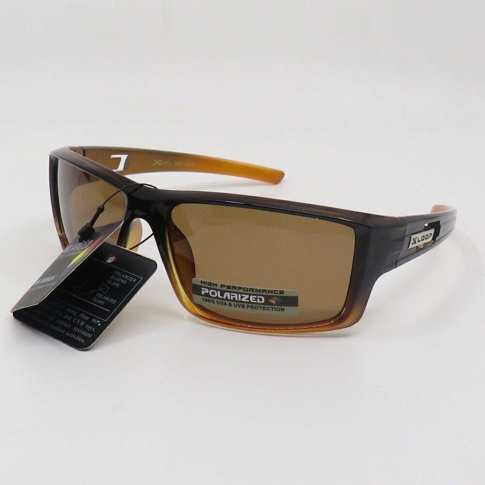 Polarized Xloop Black-Translucent Brown/Brown Men Sunglasses